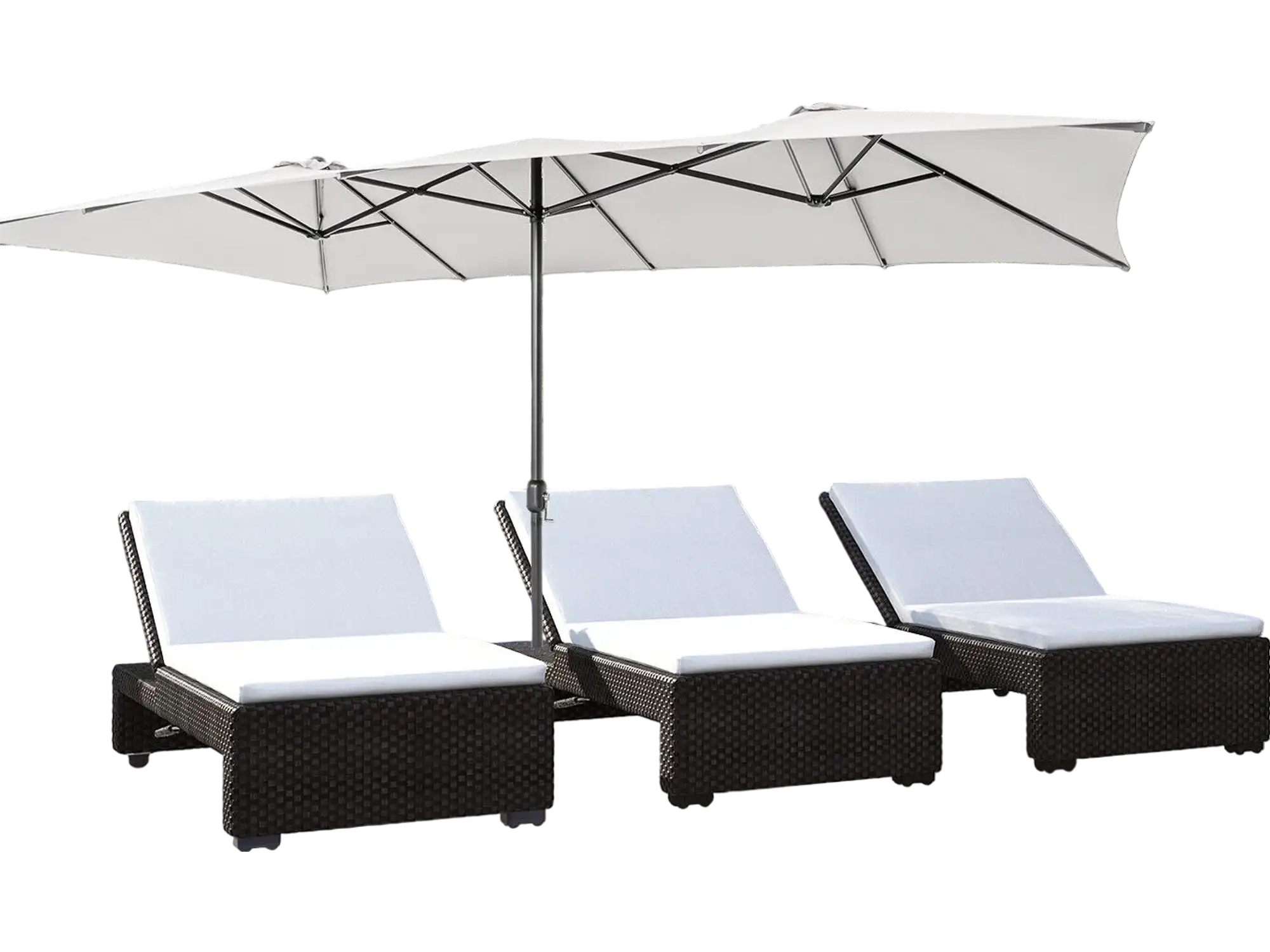 Costway 15' Double-Sided Patio Umbrella Beige Crank Vented Top 7492135 – FactoryPure