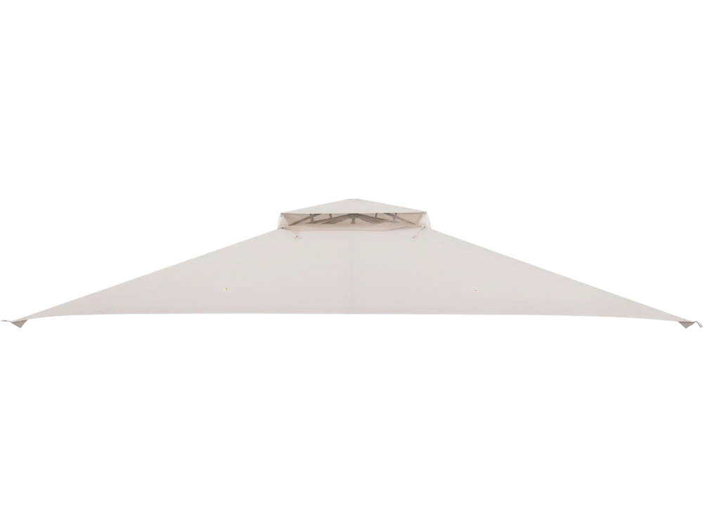 Beige 10 x 12 feet gazebo replacement top with air vent and drainage holes, ideal for outdoor gatherings and barbecues.