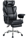The Big and Tall Executive Office Chair in black showcases a stylish design with plush headrest and durable 5-claw base.