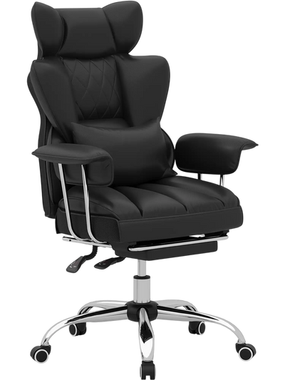Costway PU Leather High Back Executive Office Chair 400 lbs 56847192 New