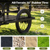 All-terrain 16" rubber tires of the heavy-duty bike cargo trailer, designed for stable movement on various surfaces.