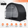 Portable bike storage tent featuring waterproof PU coated oxford fabric, enclosed design, and large walk-in door for.