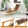 Birch wood chaise lounge chair with adjustable canopy, featuring comfortable armrests and ergonomic footrest for.