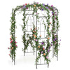 Birdcage shape gazebo for climbing plants, featuring durable galvanized metal and elegant floral decoration for.