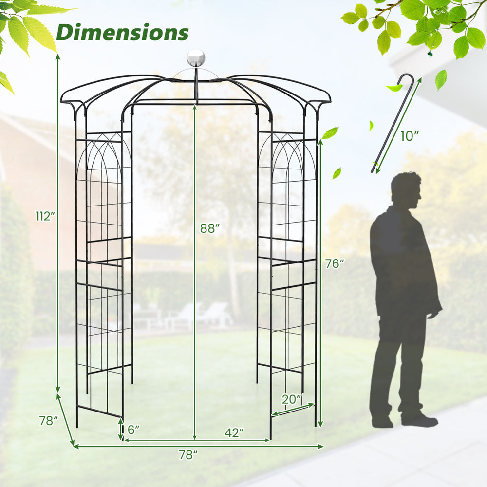 Birdcage shape gazebo for climbing plants, featuring a durable galvanized metal frame and decorative design, ideal for.