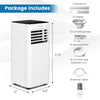 Portable air conditioner with remote control, 10,000 BTU, 4-in-1 functionality, and window kit for easy installation.