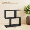 24-inch black 3-tier geometric bookshelf with ample storage space, suitable for study, bedroom, or office use.