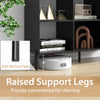 Open-back bookshelf with raised support legs and anti-slip foot pads, ideal for easy cleaning in study or office.