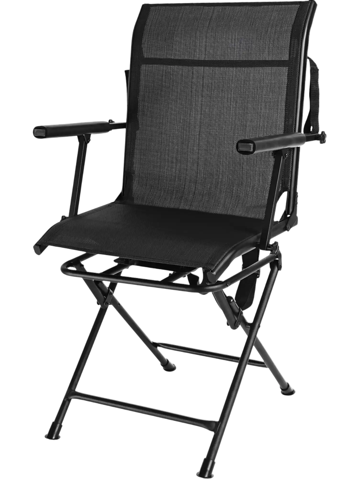Costway Foldable 360° Swivel Patio Camping Chair Mesh Back Armrest 98520743 New