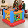 Colorful inflatable jumping house for kids with transparent side walls, ideal for indoor and outdoor play.