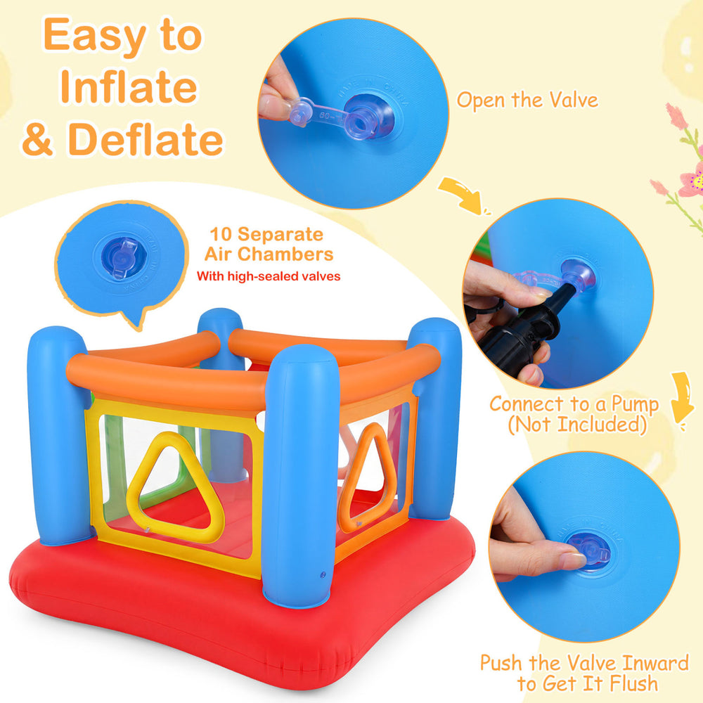Inflatable jumping house for kids with transparent side walls, crafted from thickened PVC, suitable for indoor and.