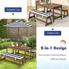 Kids picnic table and bench set with blue cushions and adjustable umbrella, ideal for indoor and outdoor use.
