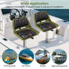 Folding low back boat chair in green with marine-grade PVC, ideal for fishing boats, kayaks, and sightseeing boats.