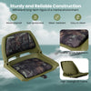 Folding low back boat chair in green with marine-grade PVC fabric, weatherproof design, and ergonomic support for.