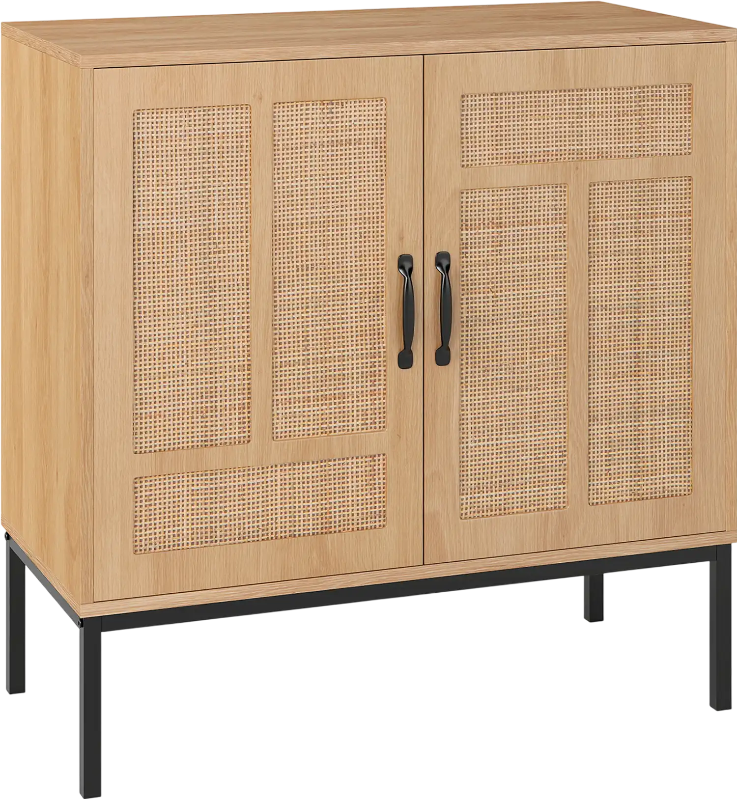 Costway Boho Storage Cabinet Asymmetrical Rattan Doors Kitchen Sideboard 96877044 New
