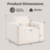 Boneless single sofa chair with soft terry cloth, extra-deep seating, and modern grid stitching for ultimate comfort.