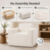 Boneless single sofa chair in soft terry cloth, featuring widened armrests and a 72-hour rebound process for comfort.
