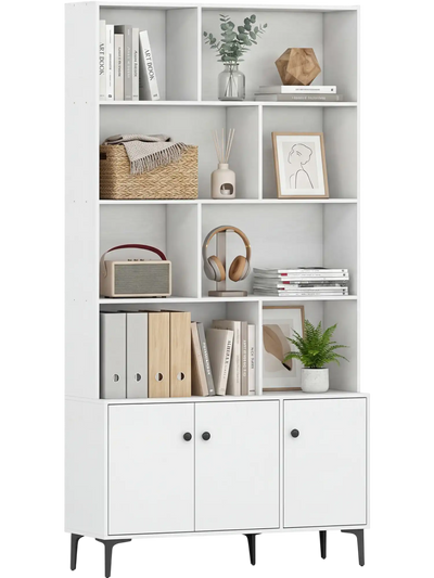 Costway Bookshelf Bookcase 3 Doors Home Office 25736192 New