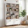 Bookshelf with 4 Doors and 2 Anti-Tipping Kits for Home Office-White - Gallery View 1 of 10