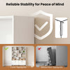 Bookshelf with 4 doors and 2 anti-tipping kits, showcasing stability features for home office use in white finish.