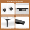 Close-up of the bookshelf's round knobs, metal legs, and protective foot pads for stability and easy access.
