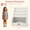 4-tier white kids bookshelf with shelves and compartment, designed for toddlers, perfect for organizing books and.