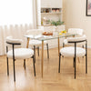 Costway Boucle Dining Chair with Curved Backrest Set of 4 New
