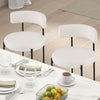 Costway Boucle Dining Chair with Curved Backrest Set of 4 New