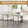 Costway Boucle Dining Chair with Curved Backrest Set of 4 New