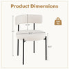 Costway Boucle Dining Chair with Curved Backrest Set of 4 New