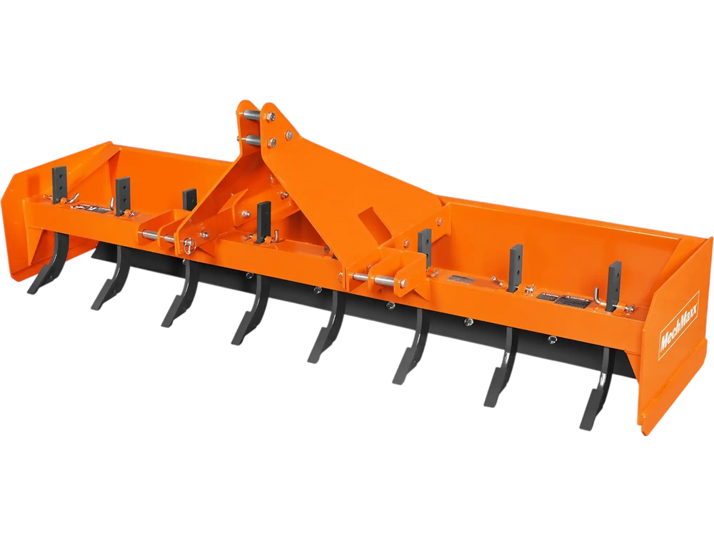 96" Box Blade Scraper with 8 Shanks 3 Point Hitch Tractor Attachment,  BB96