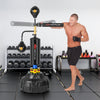 Boxing speed trainer featuring two speed balls and a durable freestanding design for enhanced agility and fitness.
