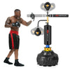 Boxing speed trainer with 360° spinning bar, adjustable height, and dual speed balls for agility and coordination.