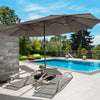15 Feet Double-Sided Patio Umbrella with 48 LED Lights-Brown - Gallery View 1 of 10