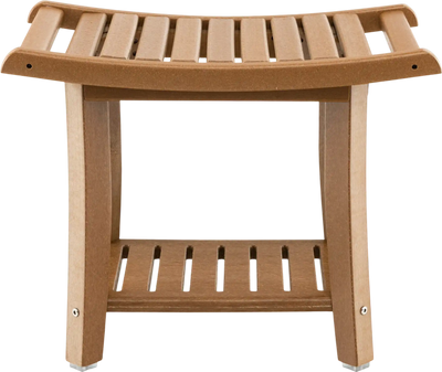 Costway 2-Tier HDPE Heavy Duty Shower Bench with Handle Storage Shelf 75928361 New