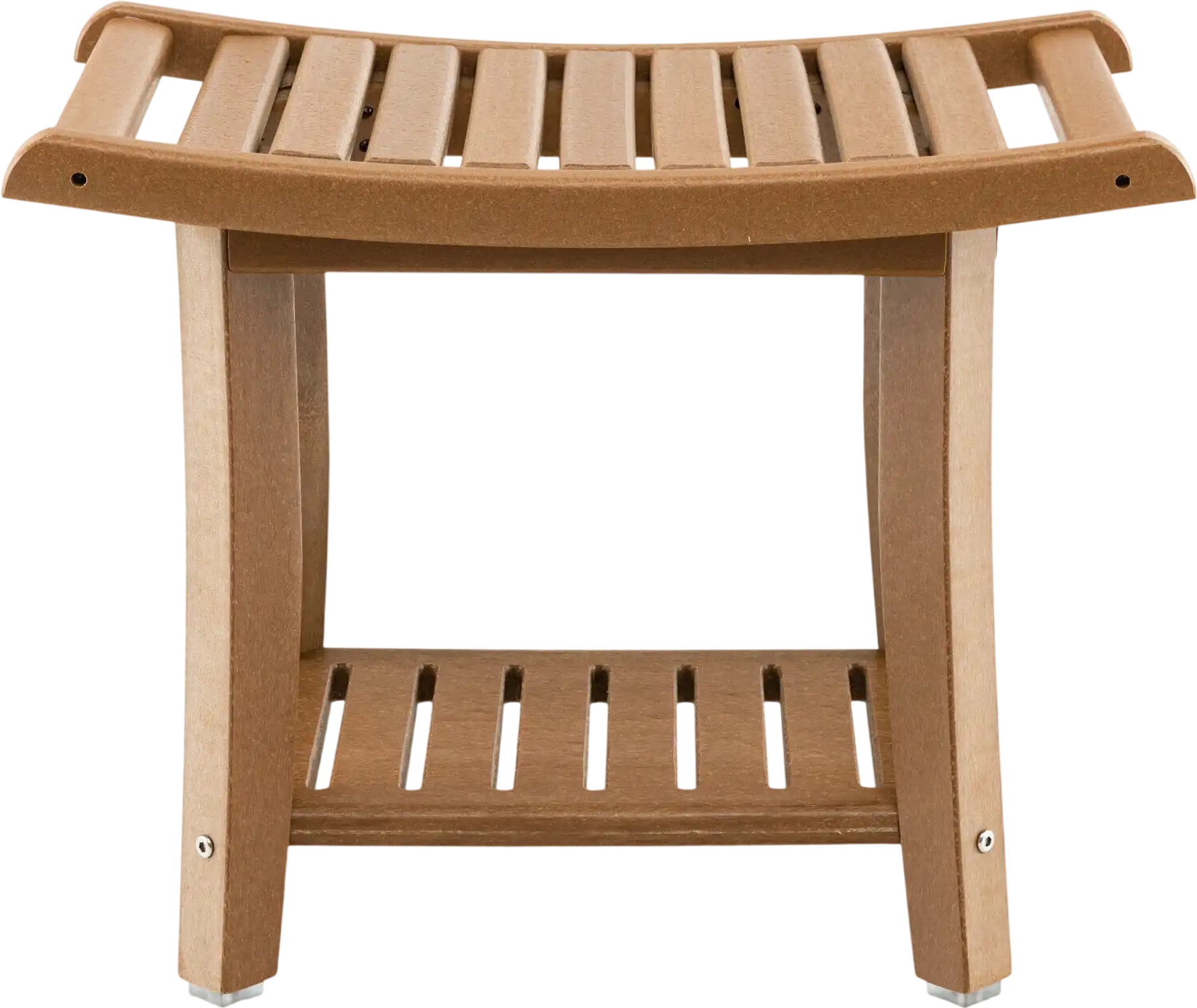 Costway 2-Tier Heavy Duty HDPE Shower Bench with Handle Storage Shelf 75928361 New