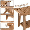 Curved seat waterproof bath stool in brown with anti-slip foot pads and towel rack, ideal for shower or vanity use.