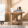 Waterproof Bath Stool with Curved Seat and Storage Shelf-Brown - Gallery View 1 of 10