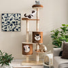6-Tier Wooden Cat Tree with 2 Removeable Condos Platforms and Perch-Brown - Gallery View 1 of 10