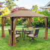 10 x 12 Feet Gazebo Replacement Top with Air Vent and Drainage Holes-Brown - Gallery View 1 of 10