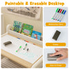 Kids drawing table set featuring a spacious graffiti tabletop, watercolor pens, and an easy-to-use eraser for creative.