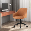 Modern brown office chair with curved backrest and ergonomic armrests, ideal for home or office use.