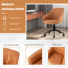 Modern armless office chair in brown with ergonomic backrest and adjustable height, perfect for home or office use.