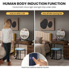 Vanity table set featuring a lighted mirror, charging station, and human body induction function for convenient use.