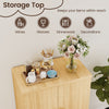 Buffet cabinet with natural finish showcasing a spacious top for wines, glasses, and decorations in a stylish setting.