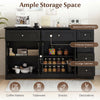 Buffet sideboard with a 59" black countertop, 6 drawers, and 2 large cabinets for organized coffee and snack storage.