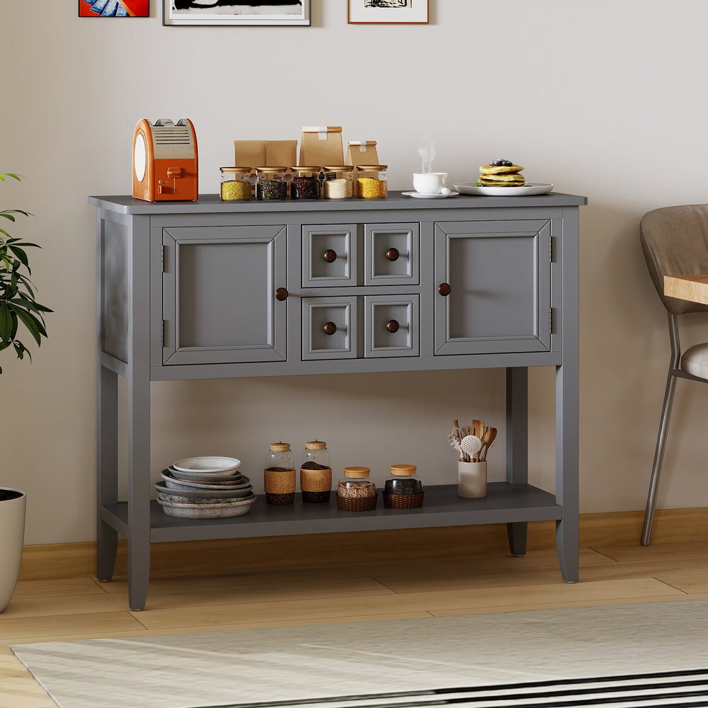 Buffet Sideboard Cabinet with 2 Doors and 2 Drawers-Gray - Gallery View 1 of 10