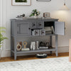 Buffet sideboard cabinet in gray with 2 doors, 2 drawers, and a spacious top for serving or display in any room.