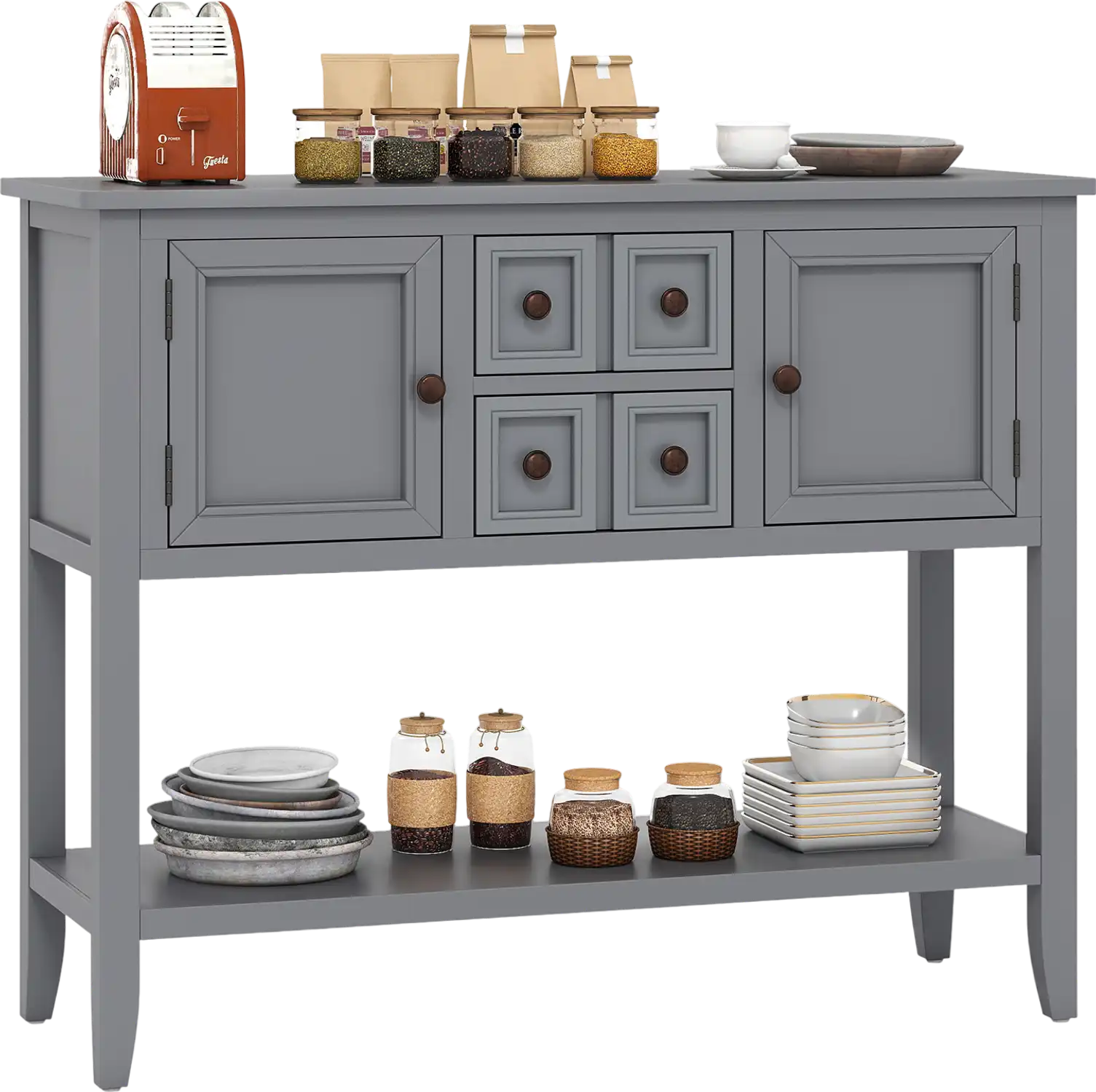 Costway Buffet Sideboard Cabinet 2 Doors 2 Drawers 20092108 New