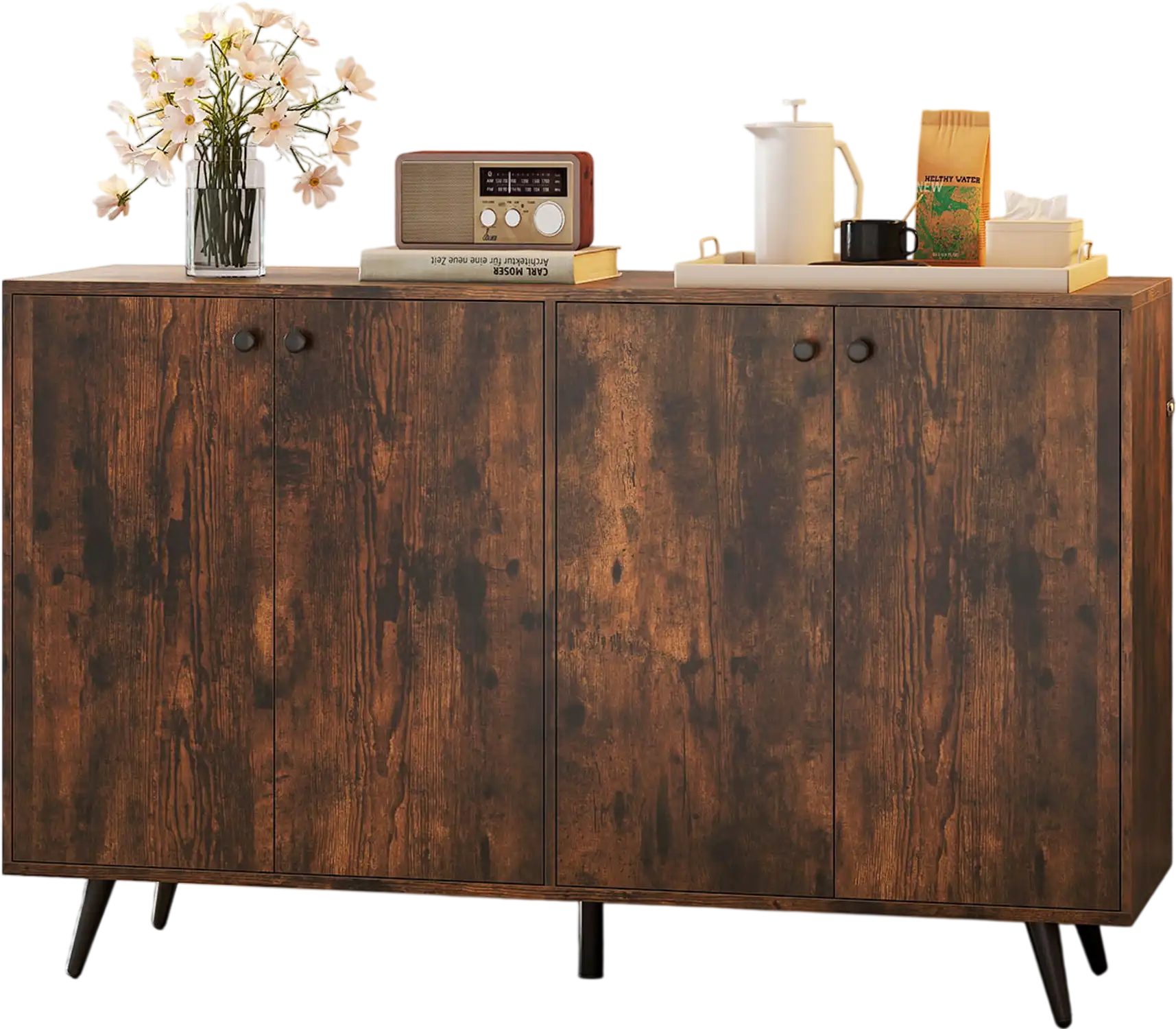 Costway Mid Century Modern Buffet Sideboard Storage Cabinet 719526348 New